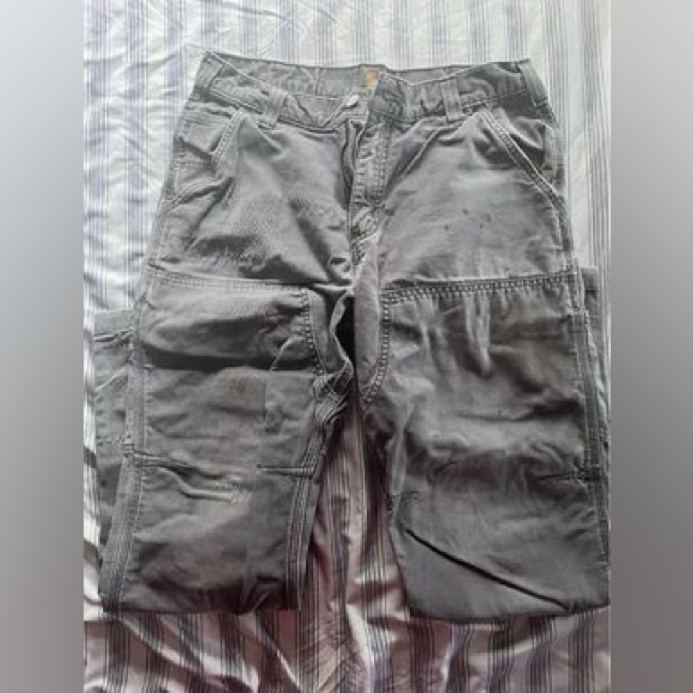 Carhartt Double Knee Mens Pants Grey